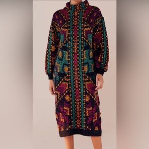 NWT Farm Rio Size XL Yawanawa Midi Sweater dress